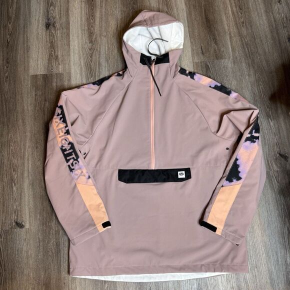 686 Waterproof Anorak Jacket Size 2XL Dusty Mauve Colorblock M2WCST02-DMCB New